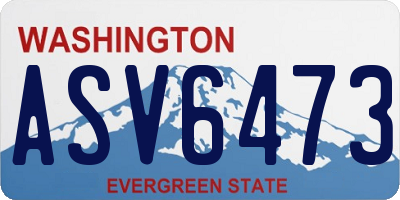 WA license plate ASV6473