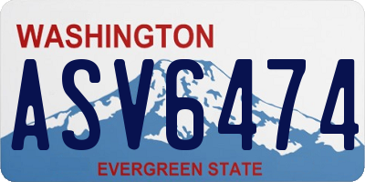 WA license plate ASV6474