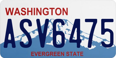 WA license plate ASV6475