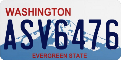 WA license plate ASV6476