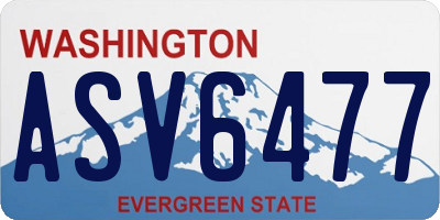 WA license plate ASV6477