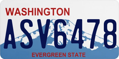 WA license plate ASV6478