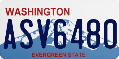 WA license plate ASV6480