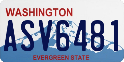 WA license plate ASV6481