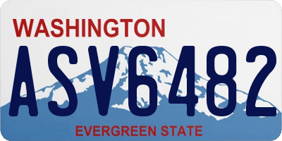 WA license plate ASV6482