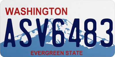 WA license plate ASV6483