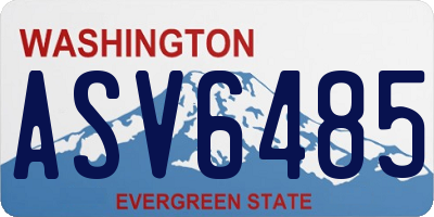 WA license plate ASV6485