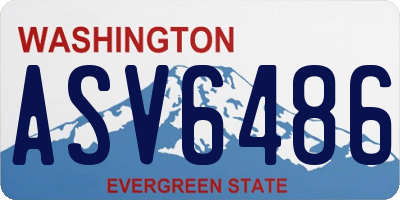 WA license plate ASV6486