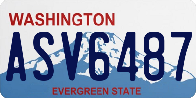 WA license plate ASV6487