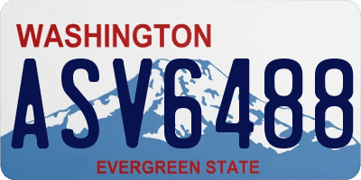WA license plate ASV6488