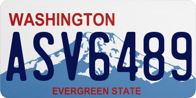 WA license plate ASV6489