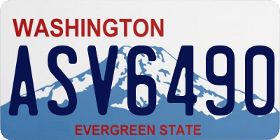 WA license plate ASV6490