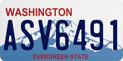 WA license plate ASV6491