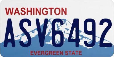 WA license plate ASV6492