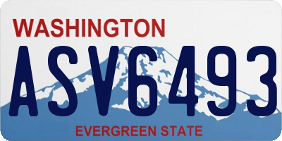WA license plate ASV6493