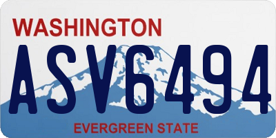 WA license plate ASV6494