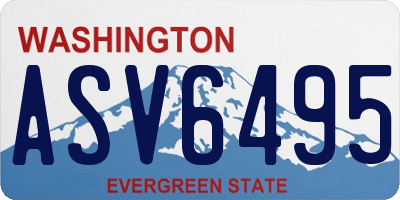 WA license plate ASV6495