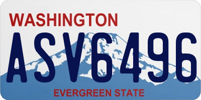 WA license plate ASV6496