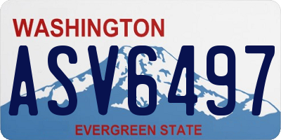 WA license plate ASV6497