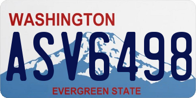 WA license plate ASV6498