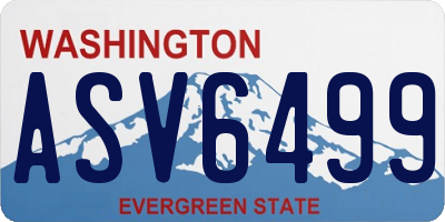 WA license plate ASV6499