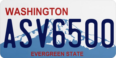 WA license plate ASV6500