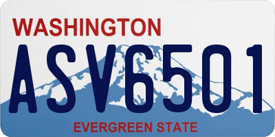 WA license plate ASV6501