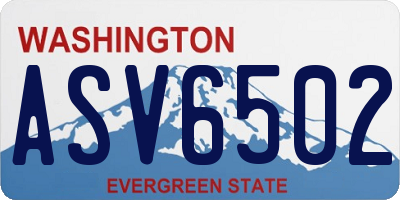 WA license plate ASV6502