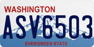 WA license plate ASV6503