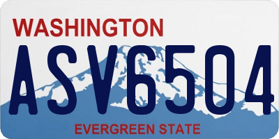 WA license plate ASV6504