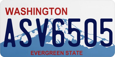 WA license plate ASV6505