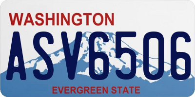 WA license plate ASV6506