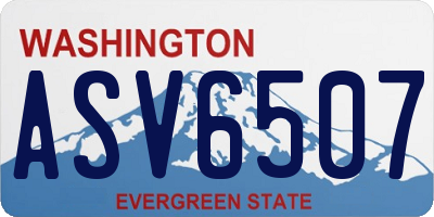 WA license plate ASV6507