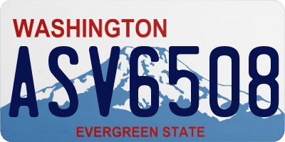 WA license plate ASV6508