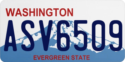 WA license plate ASV6509