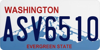 WA license plate ASV6510
