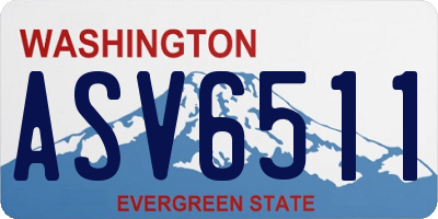 WA license plate ASV6511