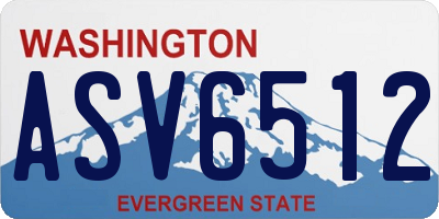 WA license plate ASV6512