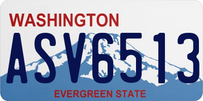 WA license plate ASV6513