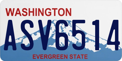 WA license plate ASV6514