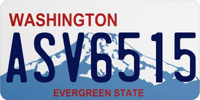 WA license plate ASV6515