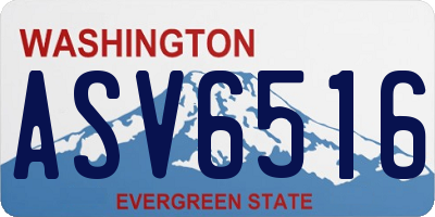 WA license plate ASV6516
