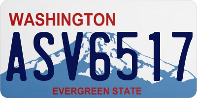 WA license plate ASV6517