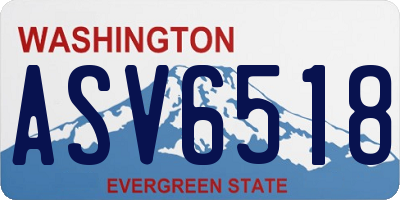 WA license plate ASV6518
