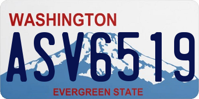 WA license plate ASV6519