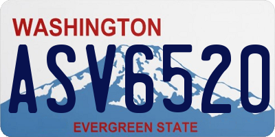 WA license plate ASV6520