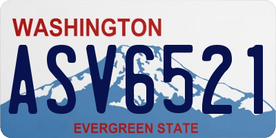 WA license plate ASV6521