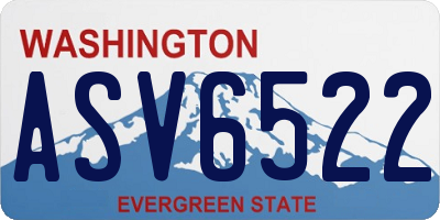 WA license plate ASV6522