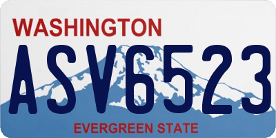 WA license plate ASV6523