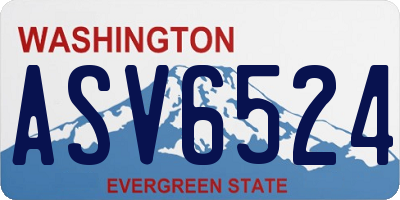 WA license plate ASV6524
